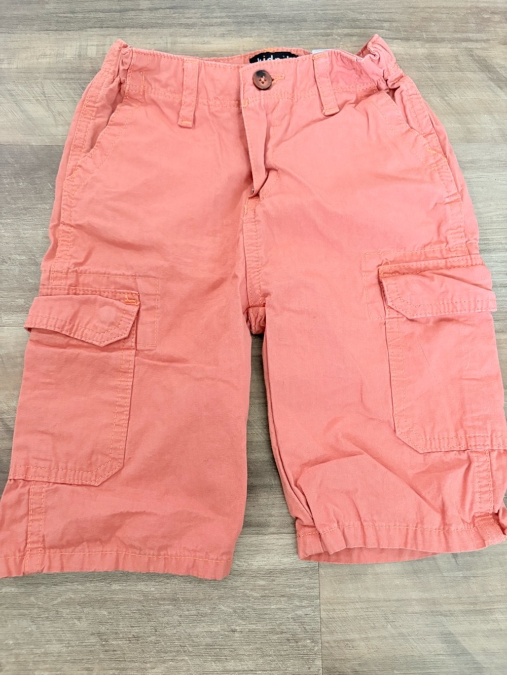 kidpik Coral-Pink Utility Shorts